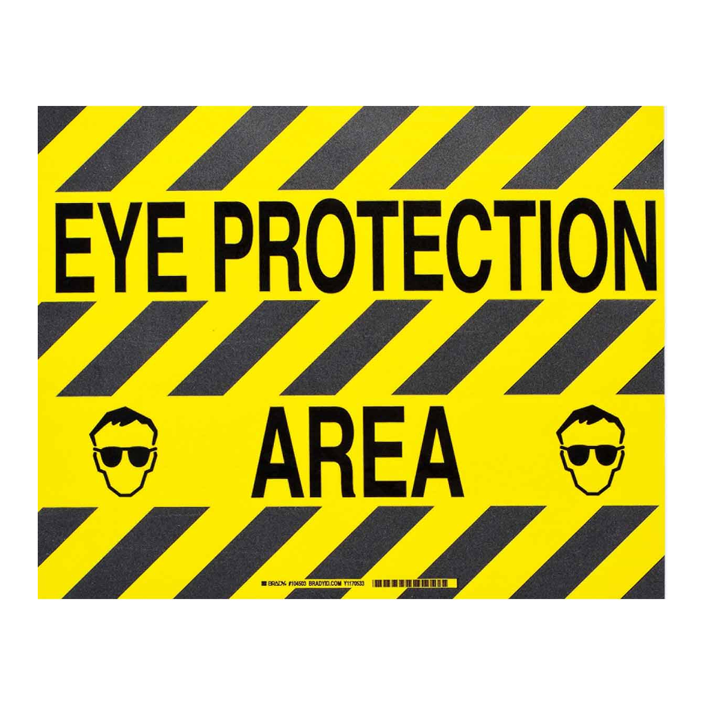 Brady EYE PROTECTION AREA ToughStripe Floor Sign