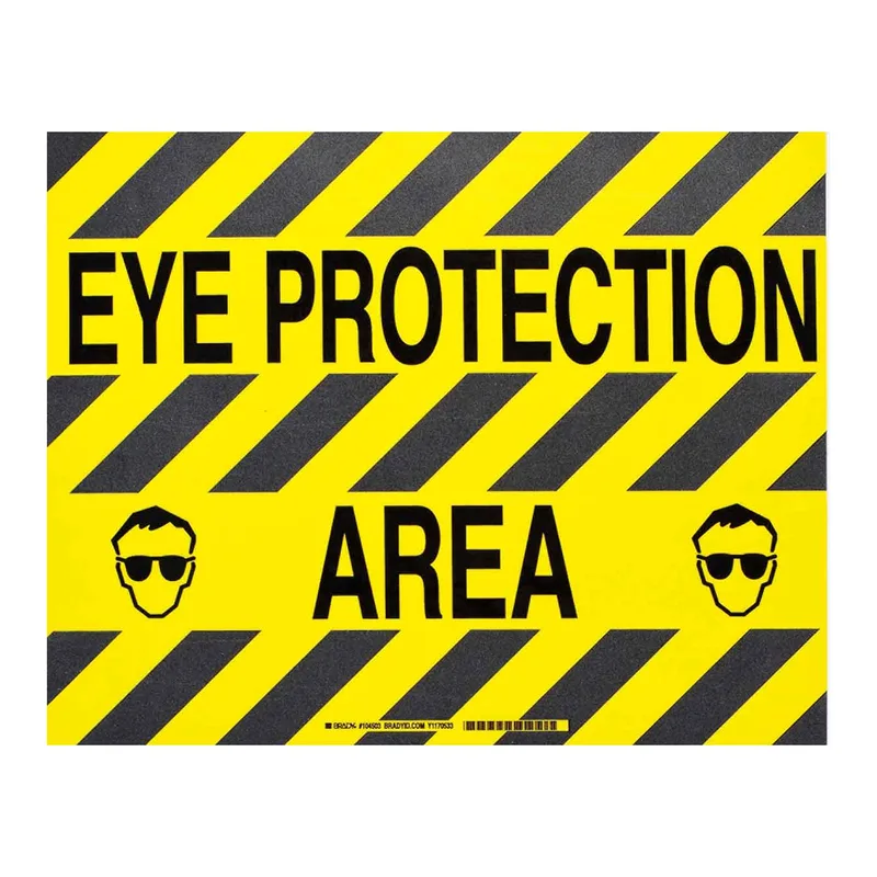 Brady EYE PROTECTION AREA ToughStripe Floor Sign