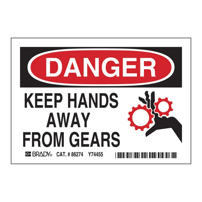 Brady DANGER Keep Hands Away From Gears