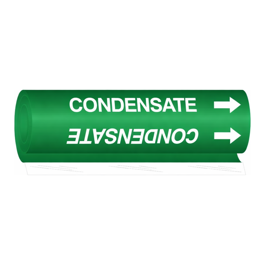 Brady Condensate High Performance Pipe Marker - 0.375" - 0.5", White on Green