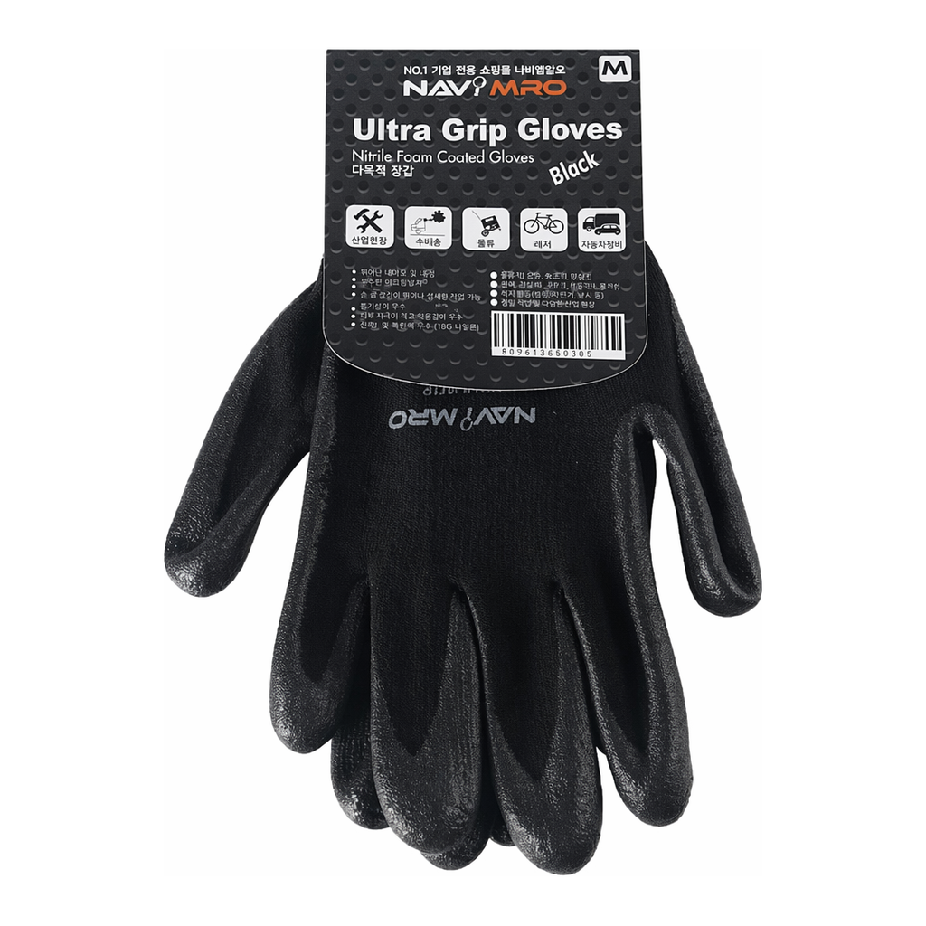 OFFICENEX [P]NBR 폼 코팅 장갑 (Ultra Grip 200BK/M/NAVI)