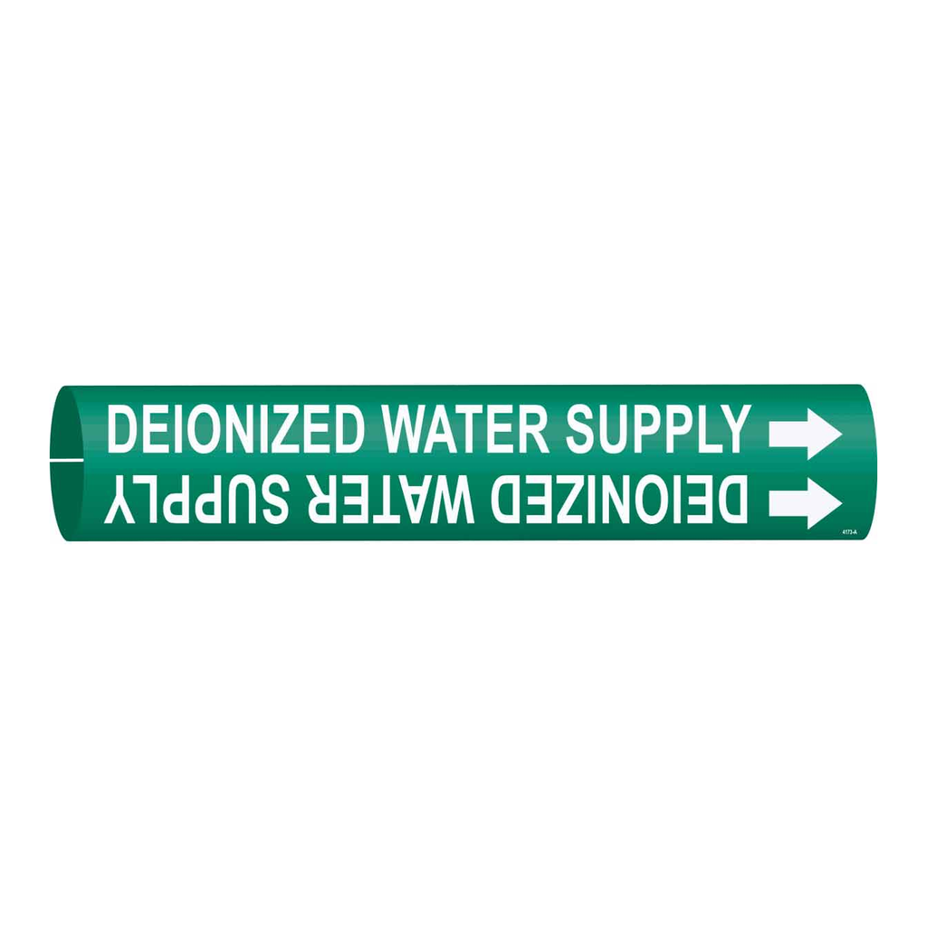 Brady DEIONIZED WATER SUPPLY Snap-On/Strap-On Pipe Marker