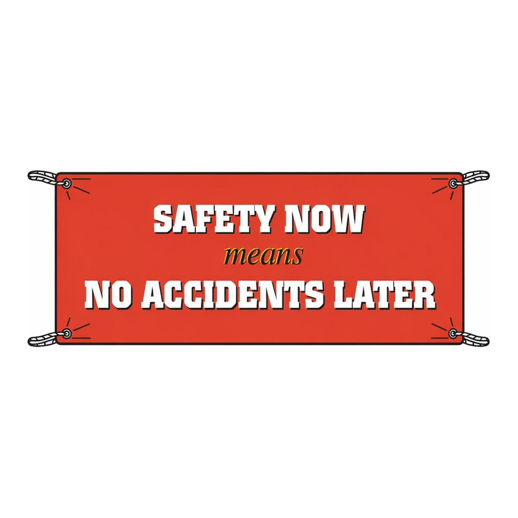 Brady Safety Now Means No Accidents Later Sign