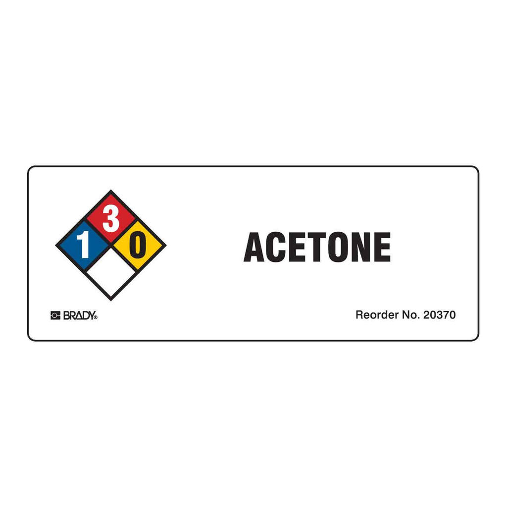 Brady Acetone NFPA Labels