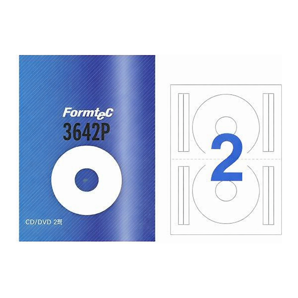 OFFICENEX CD,DVD용 라벨(CD2칸/100매 IJ-3642P/내경:41mm/폼텍)