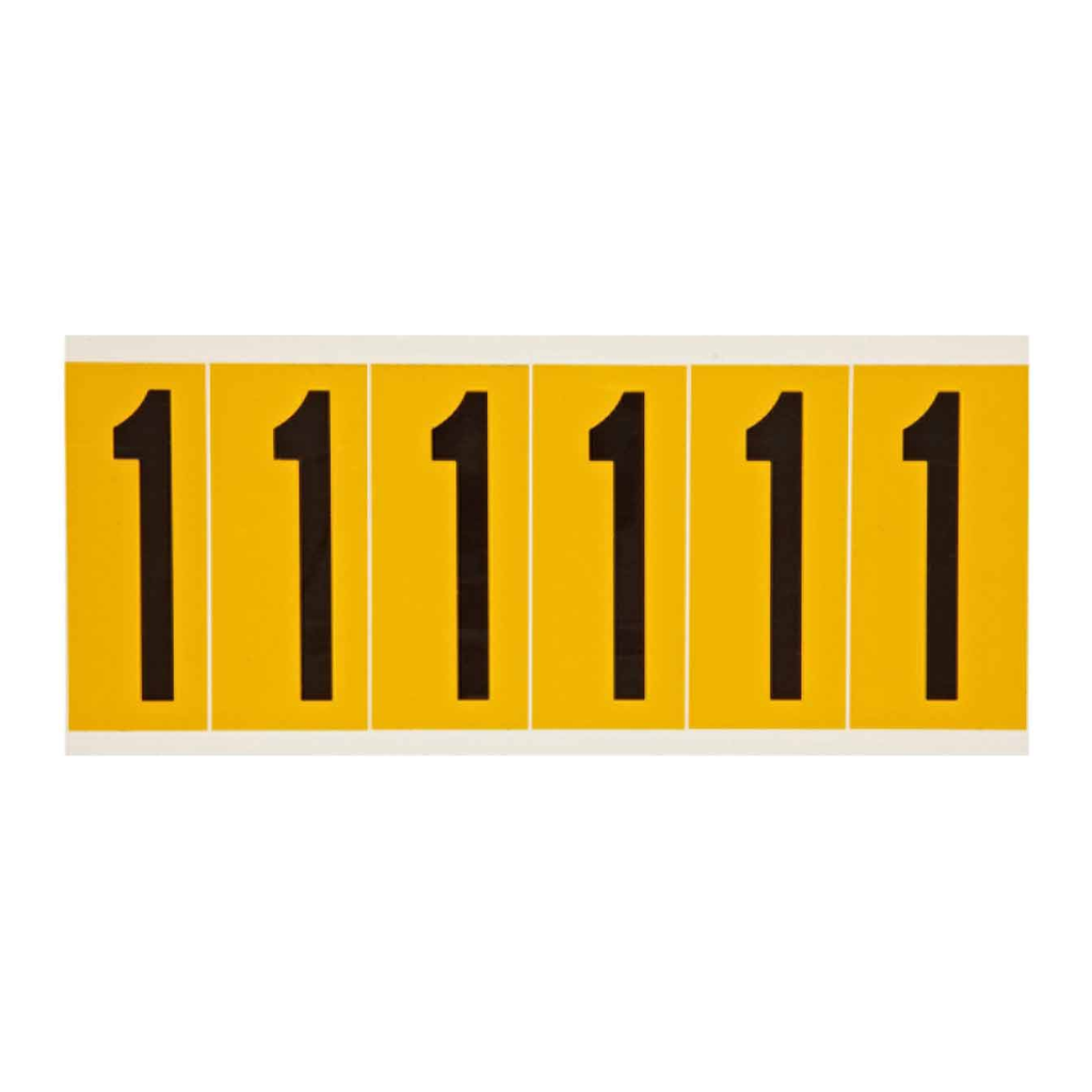 Brady 3" Character Height Black on Yellow Outdoor Numbers and Letters