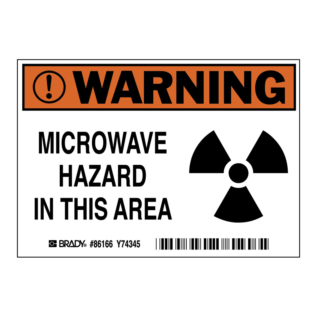 Brady WARNING Microwave Hazard In This Area Labels
