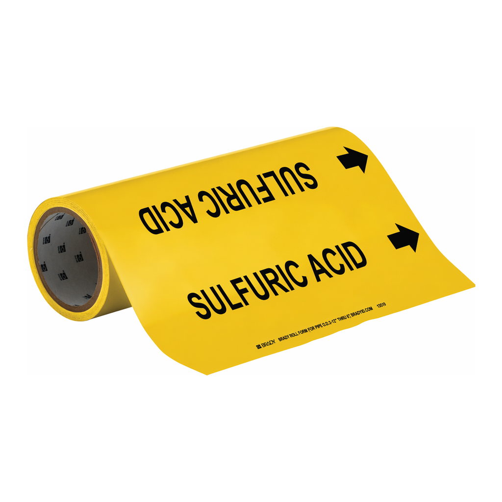Brady SULFURIC ACID Roll Form Pipe Marker