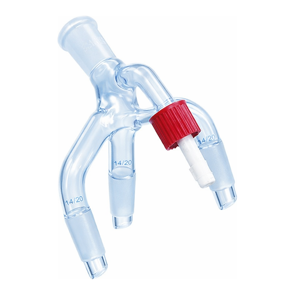 Daihan Science Safety Vacuum Receiver Adapter, for 3 or 4 Small Flasks, with ASTM & DIN Joints<