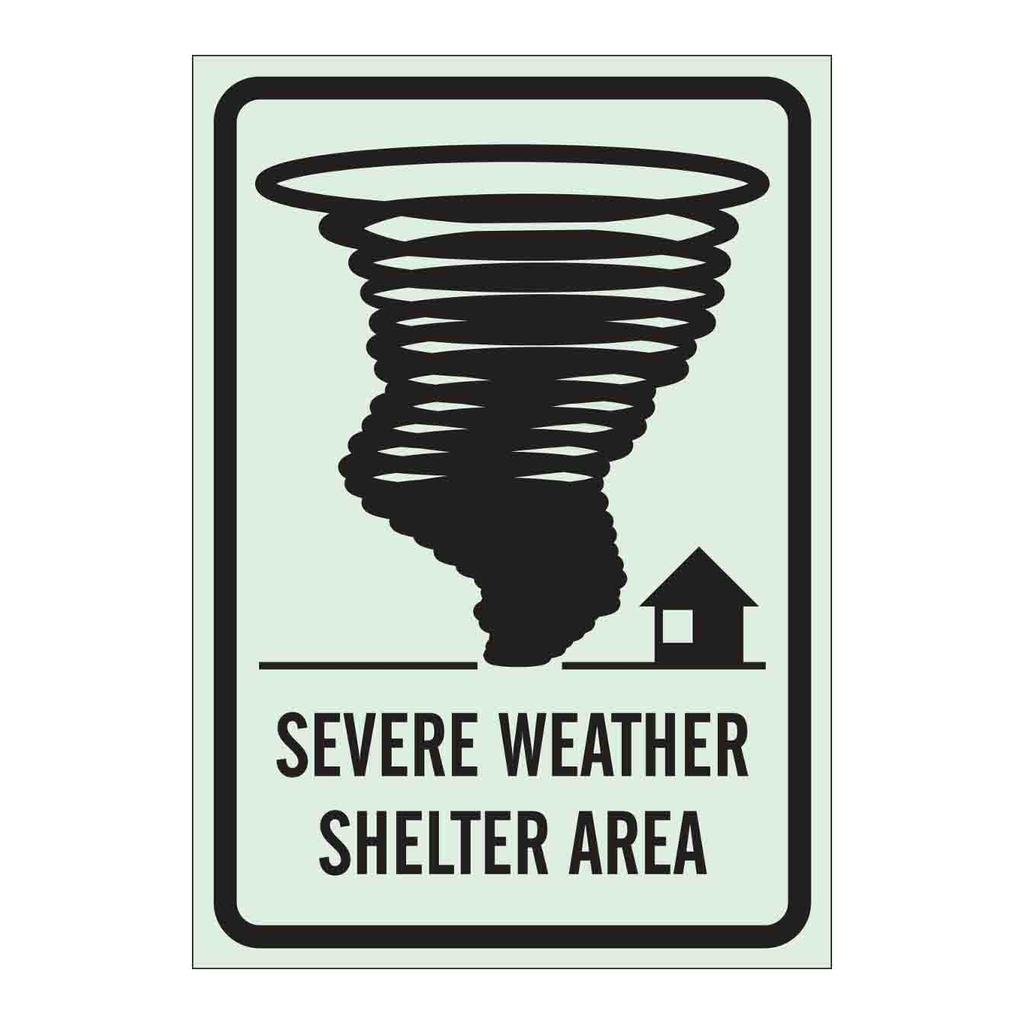 Brady BradyGlo Severe Weather Shelter Area Sign