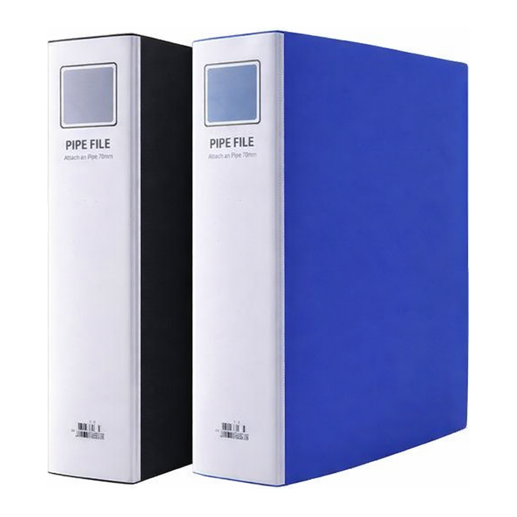OFFICENEX PP파이프바인더(A4/두께6cm/공간격7cm/세로형,긴철/흑색)