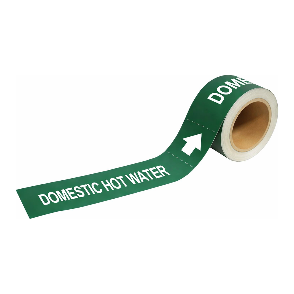 Brady DOMESTIC HOT WATER Pipe Markers-To-Go