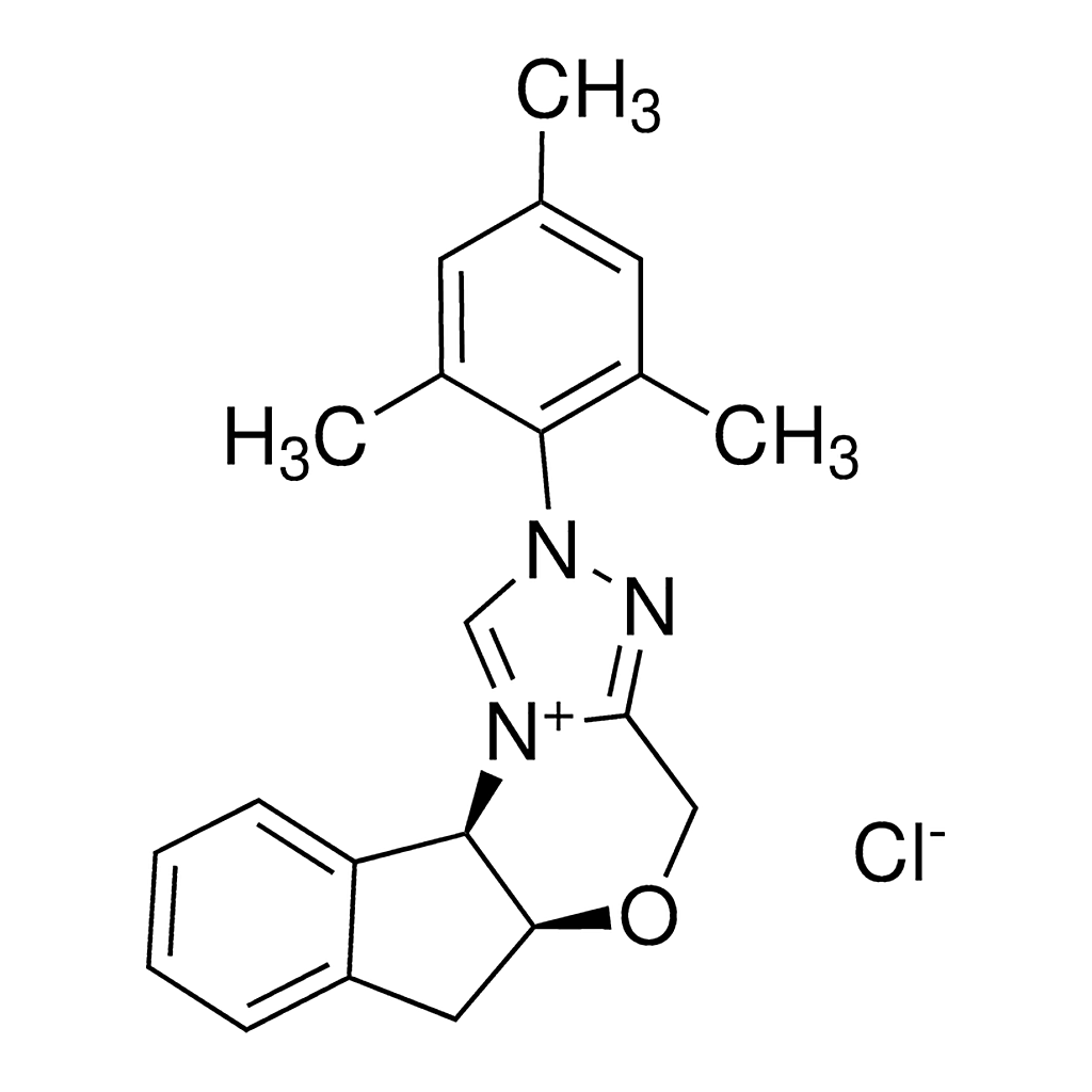 Merck (5aS,10bR)-5a,10b-Dihydro-2-mesityl-4H,6H-indeno[2,1-b]-1,2,4-triazolo[4,3-d]-1,4-oxazinium chloride