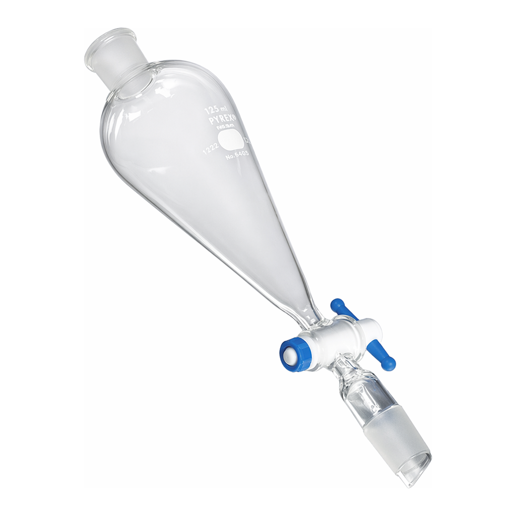 Merck Pyrex(R) Squibb separatory funnel, jointed top and bottom, PTFE stopcock