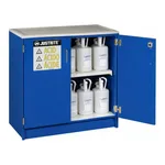 Thermo Fisher Scientific Wood Laminate Corrosives Safety Cabinet, Two shelves; 49 x 2.5L bottles