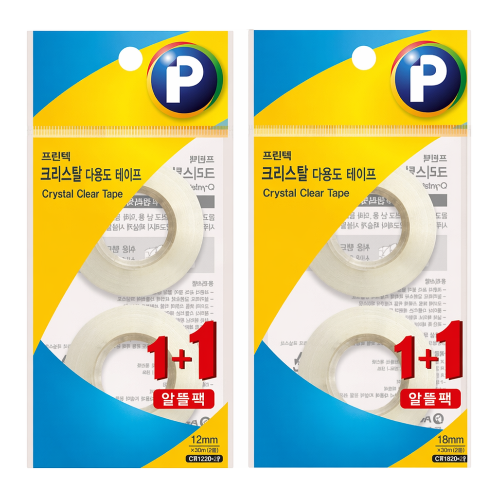OFFICENEX 프린텍 CR1230-2 크리스탈테이프 리필(1+1)(12 x 30)