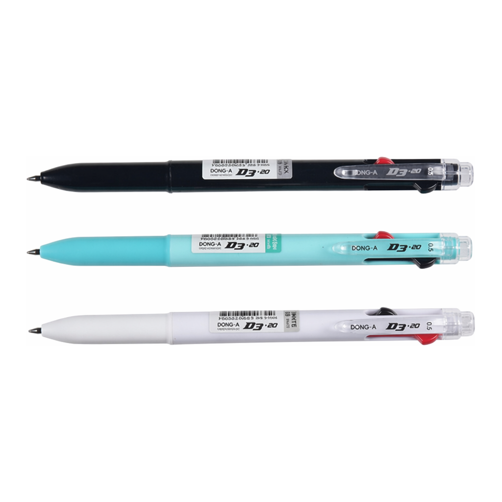 OFFICENEX 동아 D3.20 3색 볼펜(0.5mm/바디색상:에메랄드그린)