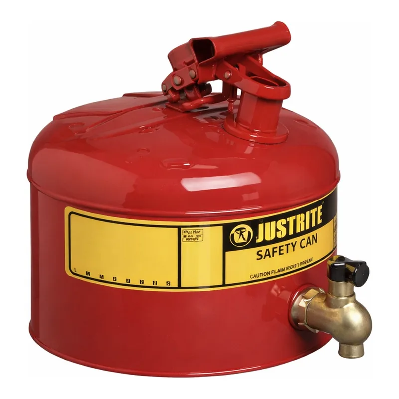AS ONE FLAMMBLE Liquid Safety Can(Steel, FAUCET), 인화성 용매 보관용기(철제, 콕 형)