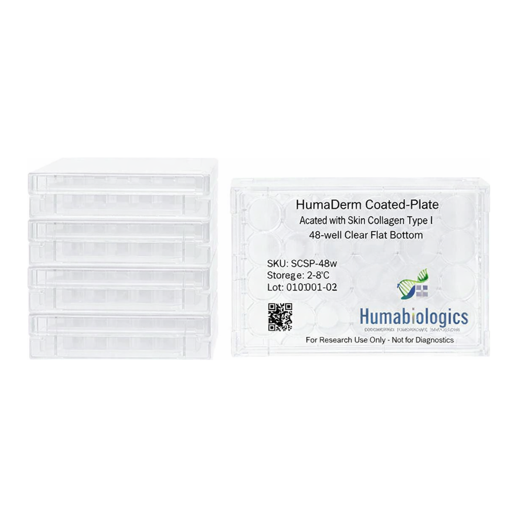 Humabiologics HumaDerm Coated Plates, Human Skin Collagen Type I, Clear Flat Bottom, 5 Pck (SCSP)