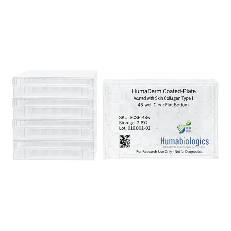 Humabiologics HumaDerm Coated Plates, Human Skin Collagen Type I, Clear Flat Bottom, 5 Pck (SCSP)