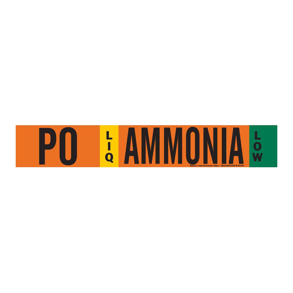 Brady PO LIQ AMMONIA LOW Pipe Marker