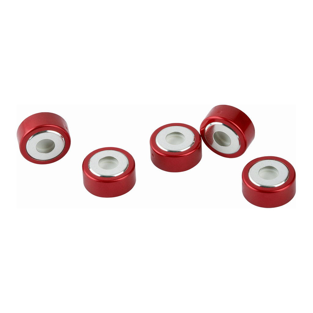 Restek SPME Vial Cap, 20mm, Red Bi-Metal Crimp with MicroCenter PTFE/Silicone Septa, 1000-pk
