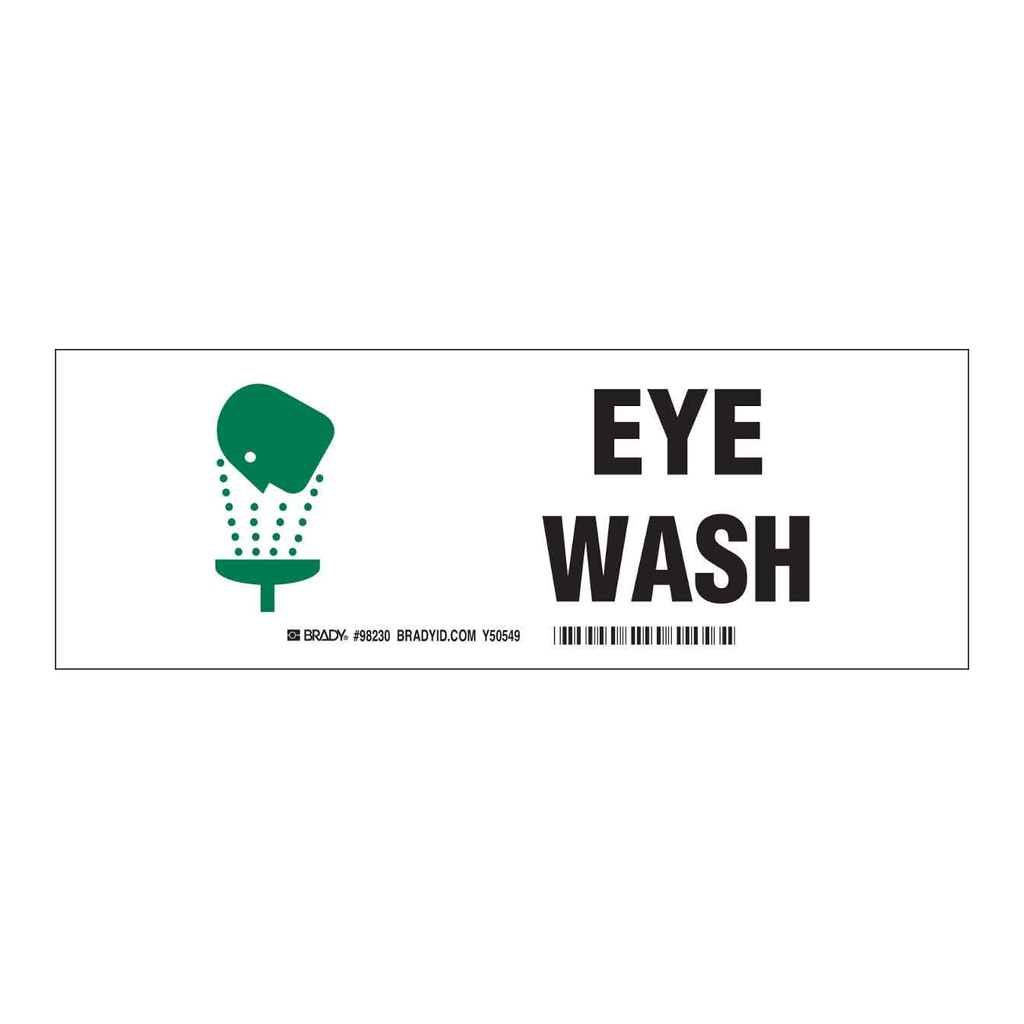 Brady Eye wash sign