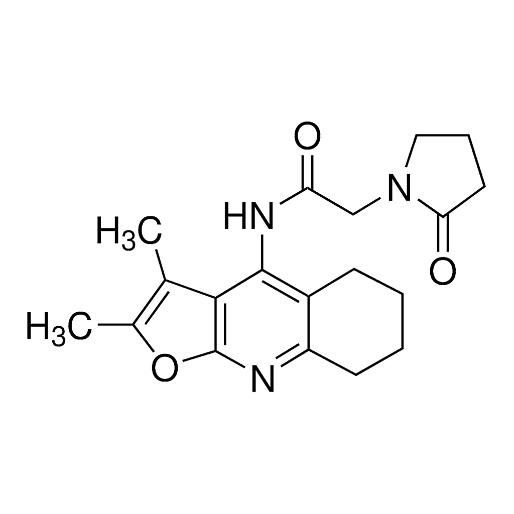Merck N-(2,3-Dimethyl-5,6,7,8-tetrahydrofuro[2,3-b]quinolin-4-yl)-2-(2-oxo-1-pyrrolidinyl)acetamide