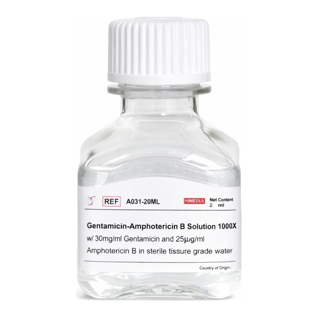 Himedia Gentamicin-Amphotericin B Solution 1000X w/ 30mg/ml Gentamicin and 25µg/ml Amphotericin B in sterile tissue culture grade water