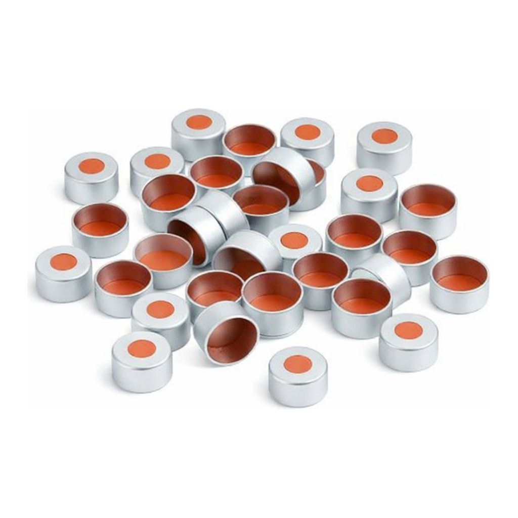 Restek Aluminum Crimp Seals, 11mm, PTFE/Rubber Pack of 1000
