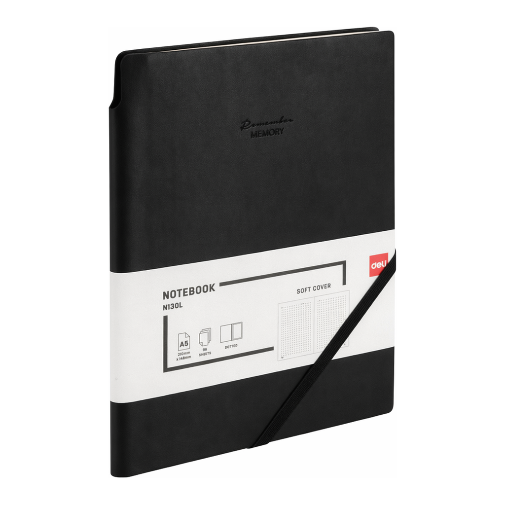 OFFICENEX DELI EN130L 소프트 커버 양장 다이어리 A5 (블랙)(80g, 라인내지 96매)