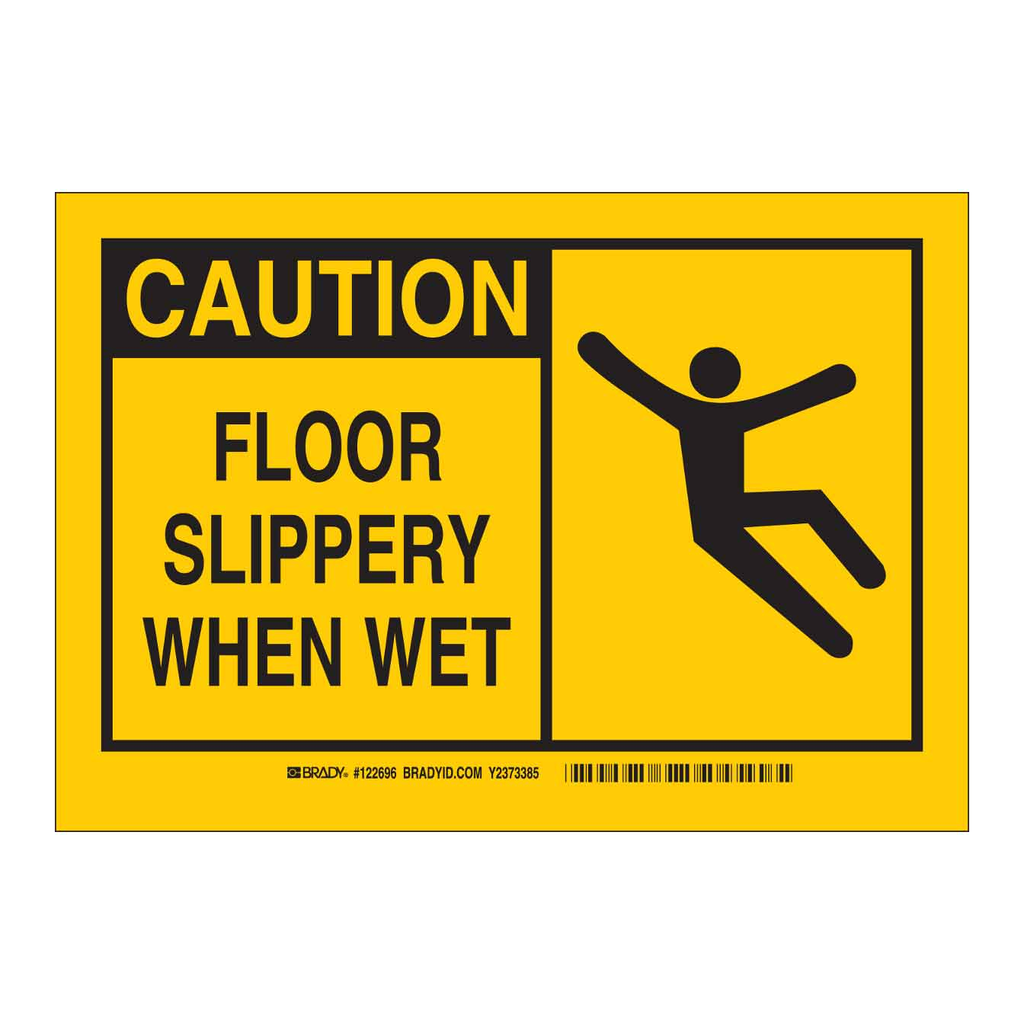 Brady CAUTION Floor Slippery When Wet Sign