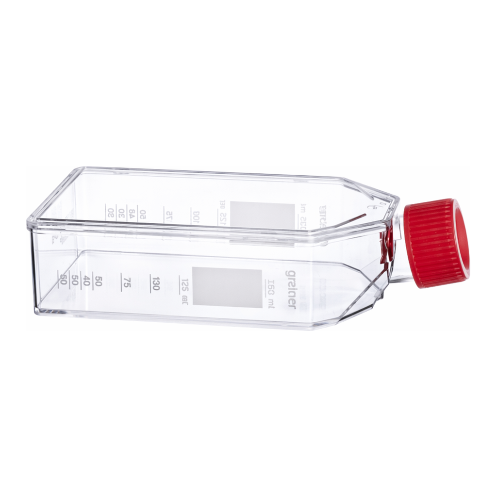 Greiner Bio One CELL CULTURE FLASK, 250 ML, 75 CM², PS,CELLCOAT®, FIBRONECTIN, RED FILTER SCREW CAP, 5 PCS./BAG