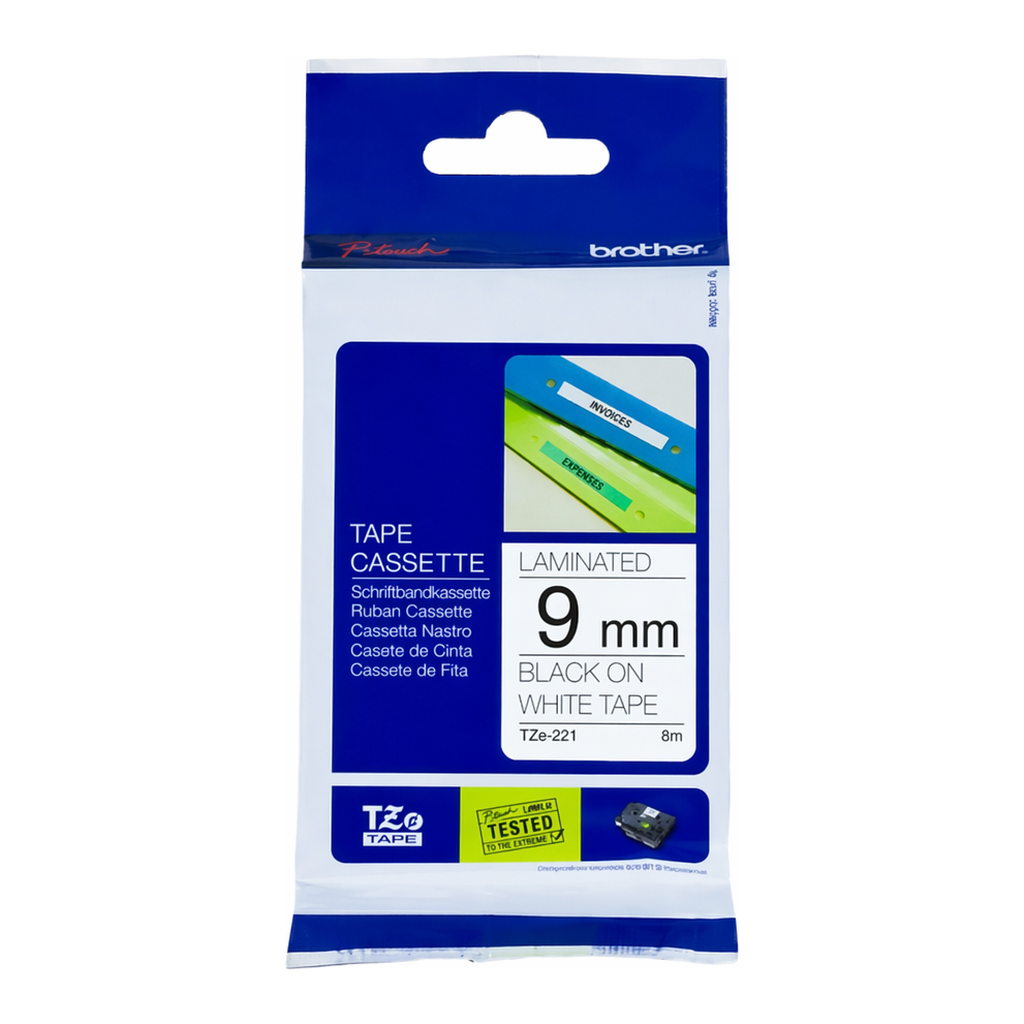 OFFICENEX 브라더 테이프카트리지(TZe-221/9mm/흰색/흑색문자)