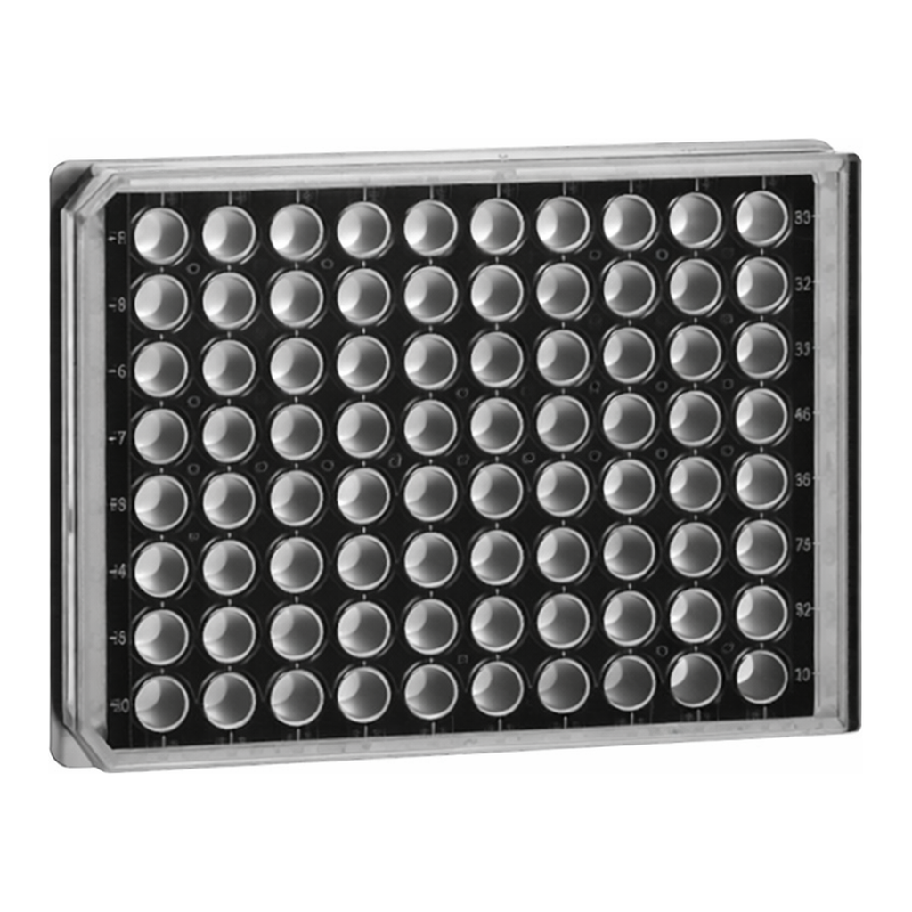 Greiner Bio One SCREENSTAR MICROPLATE, 96 WELL, COC, F-BOTTOM(CHIMNEY WELL), CO FILM BOTTOM, BLACK, TC, LID, STERILE, SINGLE PACKED