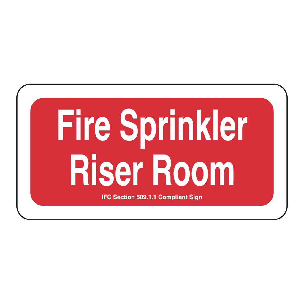 Brady IFC Section 50911 Compliant FIRE SPRINKLER RISER ROOM Sign