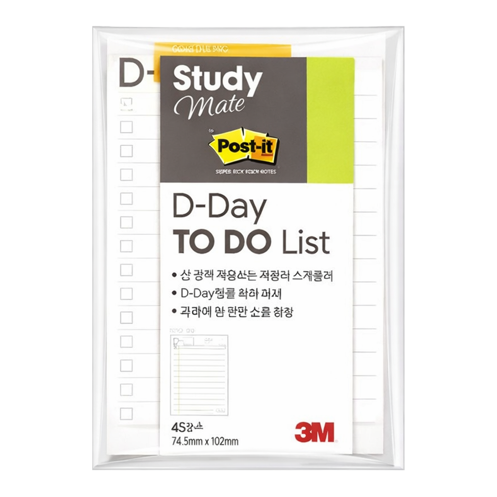 OFFICENEX 3M 포스트잇 스터디메이트 디데이 투두리스트 657(102x74.5mm)