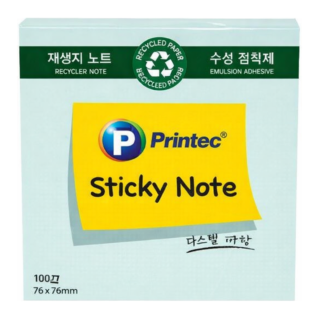 OFFICENEX 프린텍 E7676B 스티키노트 친환경파랑 76*76 100매