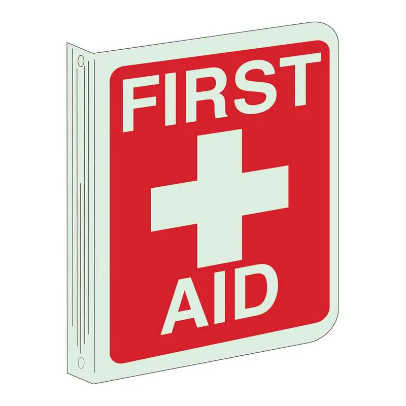 Brady BradyGlo L First Aid Sign