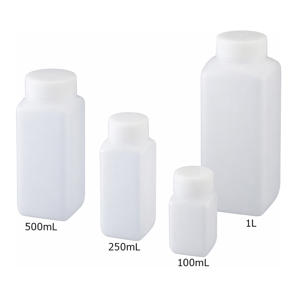AS ONE J Bottle Square Type Wide-Mouth(Sterile), J 각형 광구병(멸균처리)