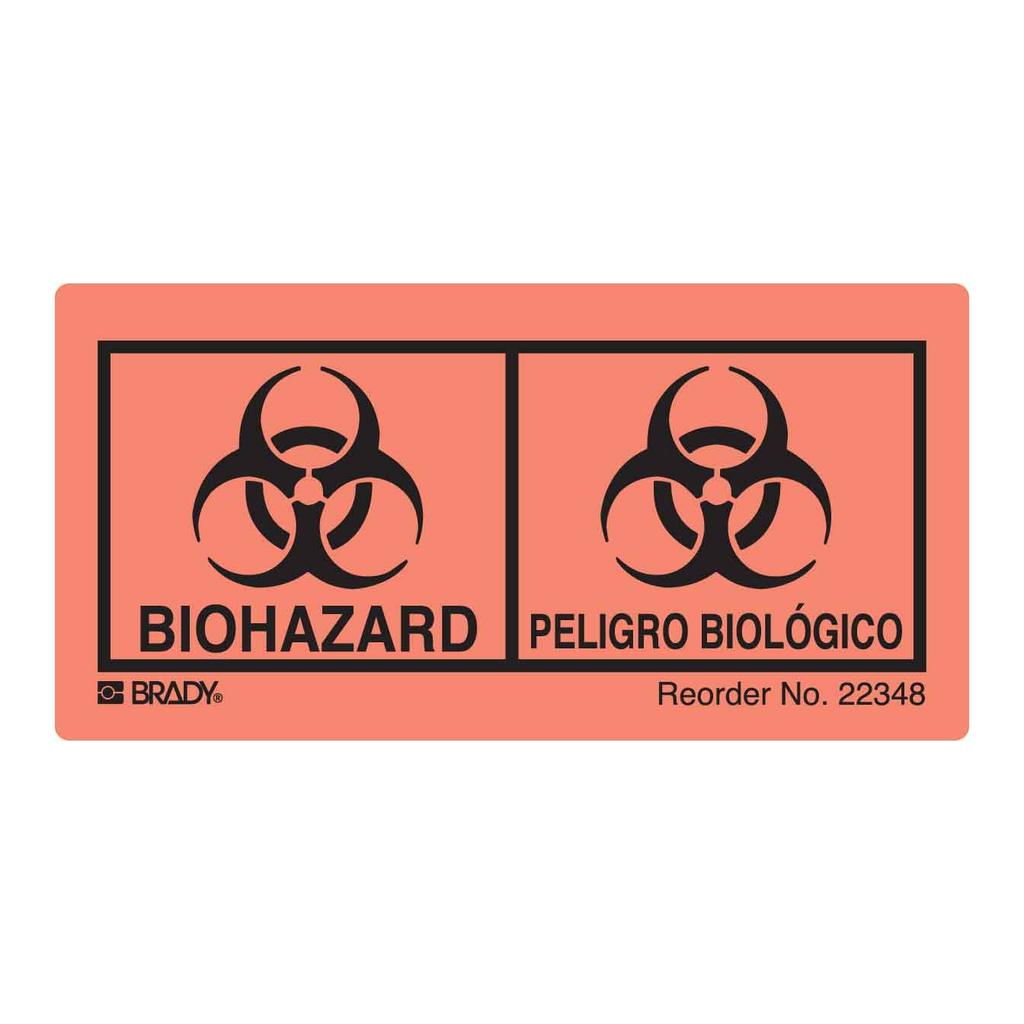 Brady Bilingual Biohazard Labels