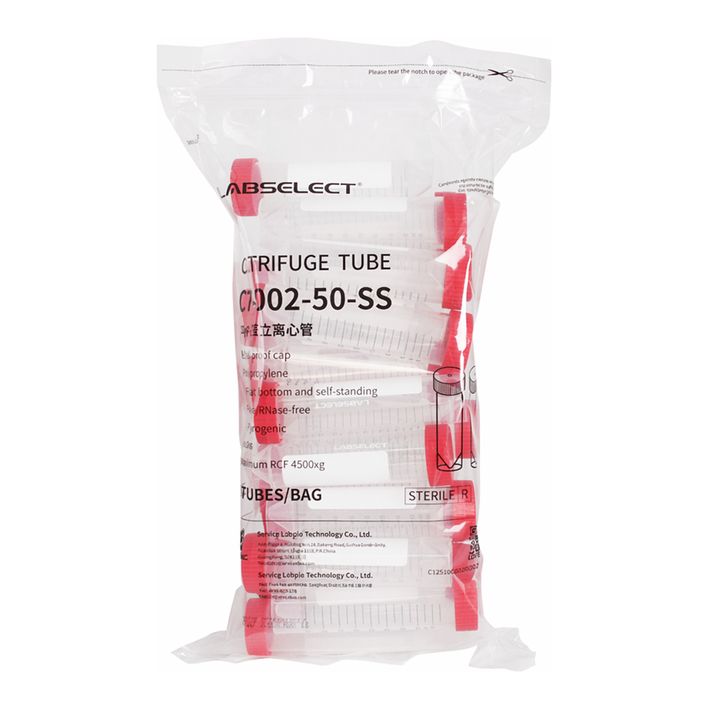 LABSELECT Centrifuge tube self-standing sterile bulk packed