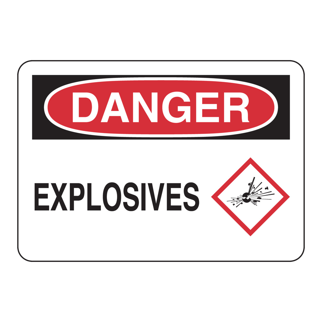 Brady DANGER Explosives Sign
