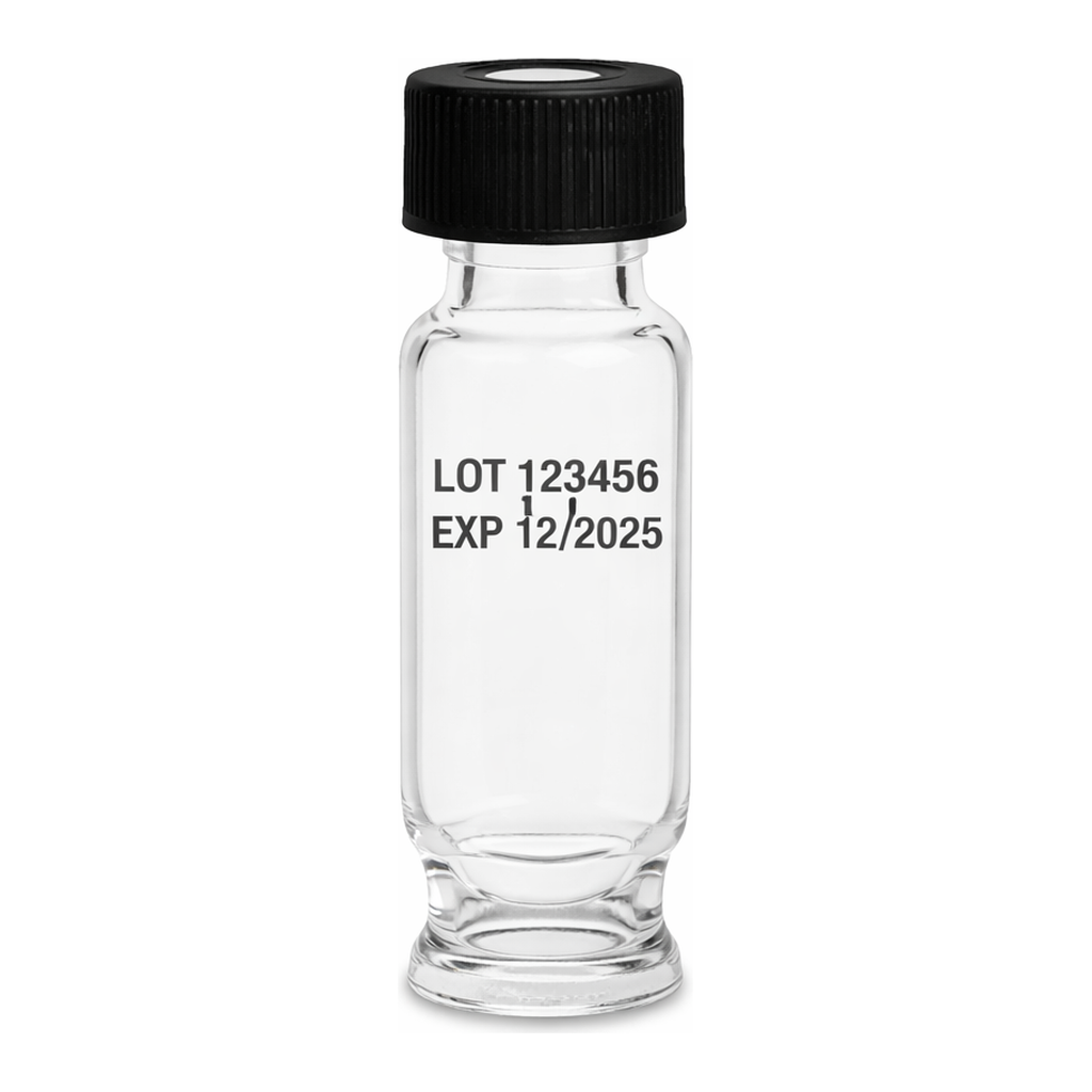 Waters TruView pH Control LCMS Certified Clear Glass, 12 x 32 mm, Screw Neck Vial, Max Recovery, with Cap and PTFE/Silicone Septum , 1.5 mL Volume, 100/pk