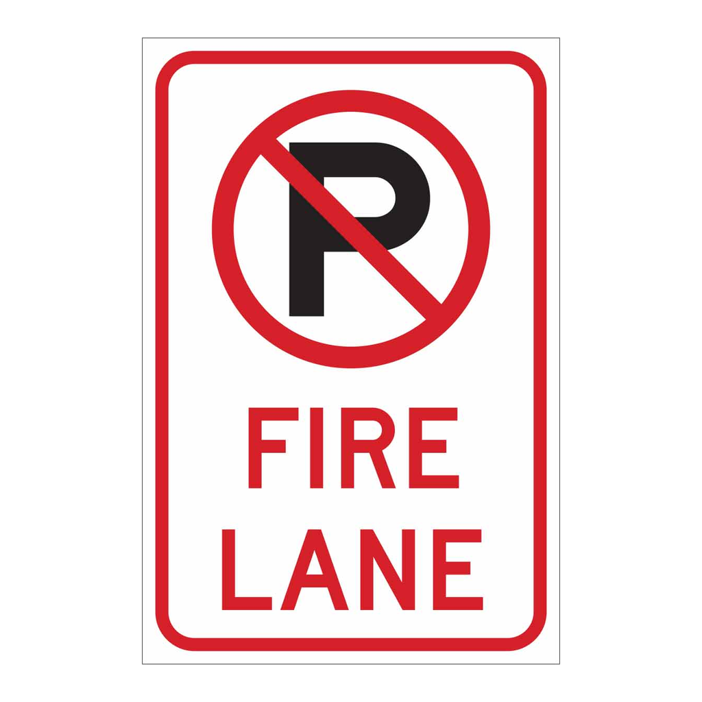 Brady No Parking Picto Fire Lanes Fire Lane Sign