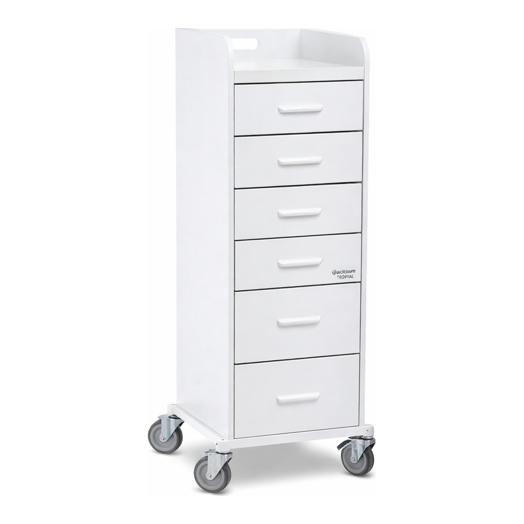 Merck Tall Locking 6 Drawer Cart