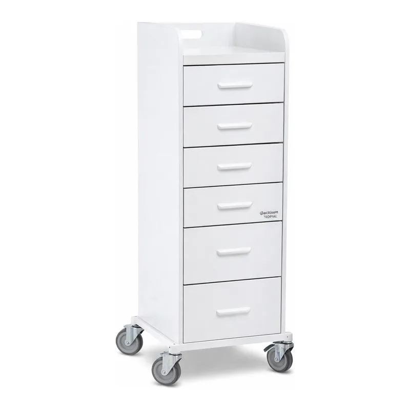 Merck Tall Locking 6 Drawer Cart