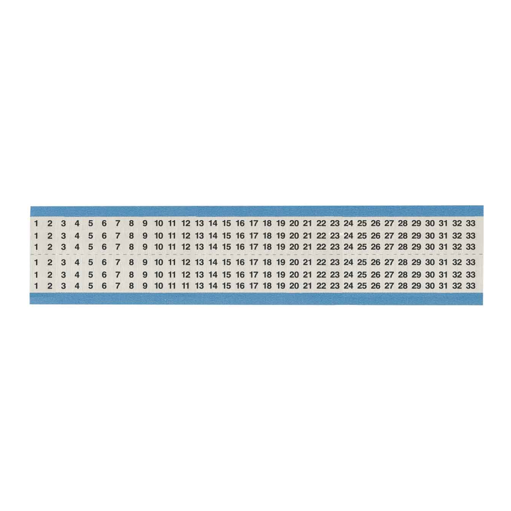 Brady Consecutive Numbers Scored Acetate Cloth Wire Markers