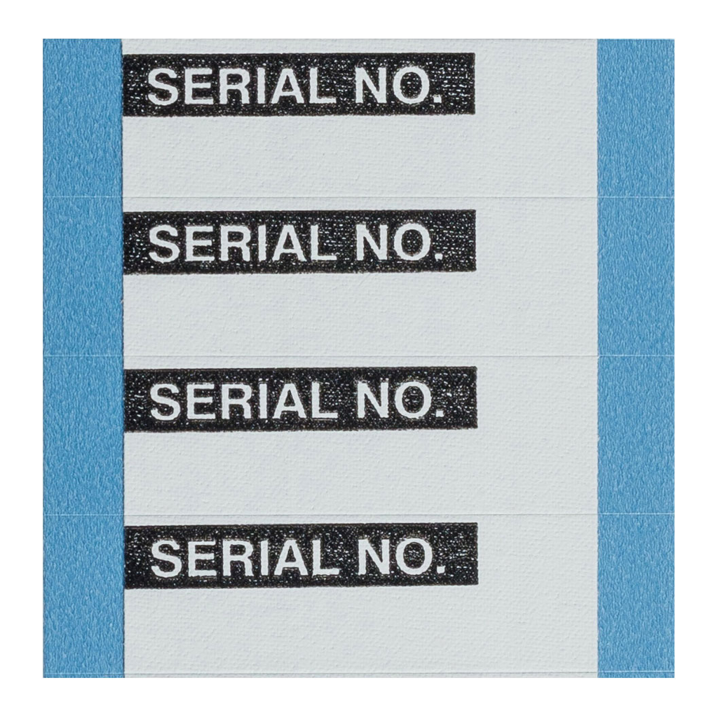 Brady Aluminum Foil Serial No Write-On Labels, Pack of 25 Cards