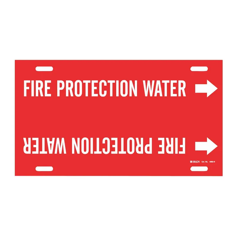 Brady FIRE PROTECTION WATER Snap-On/Strap-On Pipe Marker